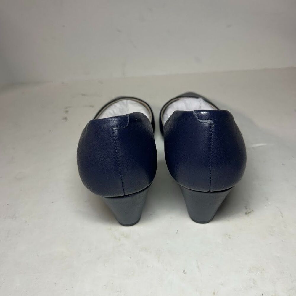 Kenneth Cole Womens 7 M Navy Blue Ellis Pointed Toe Wedge Heels NIB ZK9 - Picture 4 of 5